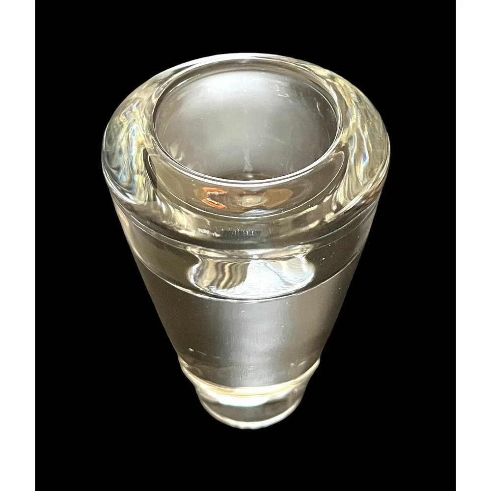 Vintage Leonardo Crystal Heavy Clear Candle Holder‎ 4.25